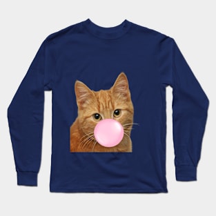 Bubble Gum Cat Long Sleeve T-Shirt